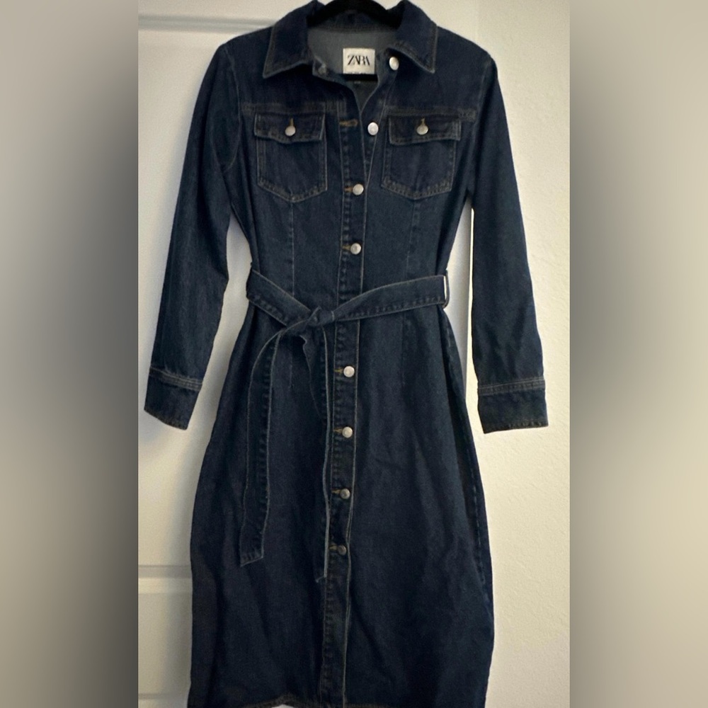 Zara Denim Mid Dress New with out tags Size M